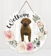 Welkom - Bordeaux Dog | Muurdecoratie - Bordje Hond