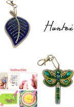 Huntex Diamond Painting Sleutelhanger Set - Blad/Libelle - Accessoires - pen - Kinderen - Pakket Volwassenen - Pakket Full - Pakket Volledig - Accesoires