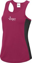 FitProWear Contrast Sporthemd Dames - Roze/Zwart - Maat XL - Singlet - Hemd - Sporttop - Hemden - Stringer - Tanktop - Sportkleding - Sporthemd - Fitness hemd - Mouwloos shirt