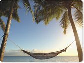 Muismat Groot - Palmbomen - Hangmat - Lucht - 40x30 cm - Mousepad - Muismat