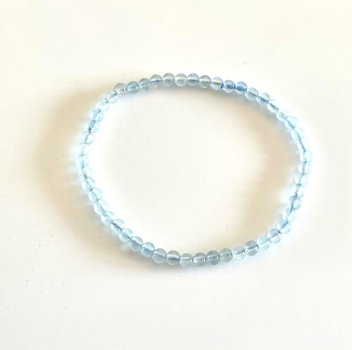 Aquamarijn edelstenen 4 mm armband blauw reiniging maat 18