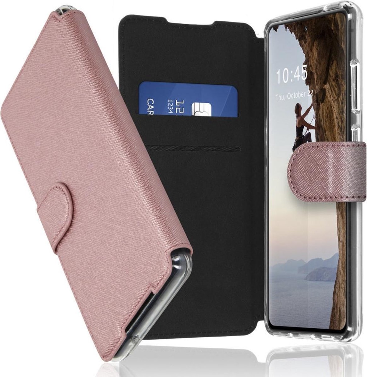 Accezz Hoesje Geschikt voor Samsung Galaxy S21 Ultra Hoesje Met Pasjeshouder - Accezz Xtreme Wallet Bookcase - Rosé Goud