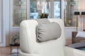 Finlandic hoofdkussen F03 reinigbaar kiezel beige vegan leder voor relax fauteuil- luxe nekkussen met contragewicht voor sta op stoel- comfortabele kunstlederen hoofdsteun- in hoogte verstelb