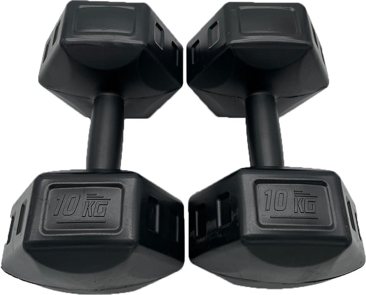 Pochon Fit - Dumbells - 2 x 10 Kg Set - Zwart - Gewichten - Kunststof