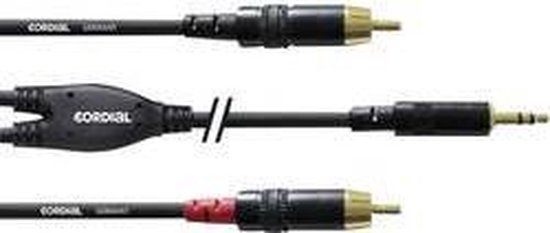 Cordial CFY 0.9 WCC cable gender changer 2x Cinch Plug 3.5mm Noir