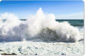 Muismat Middellandse zee - Brekende golven van de Middellandse Zee muismat rubber - 60x40 cm - Muismat met foto