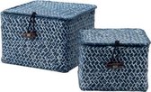 Compactor Opbergmanden Tresor zeegras blauw 2 stuks
