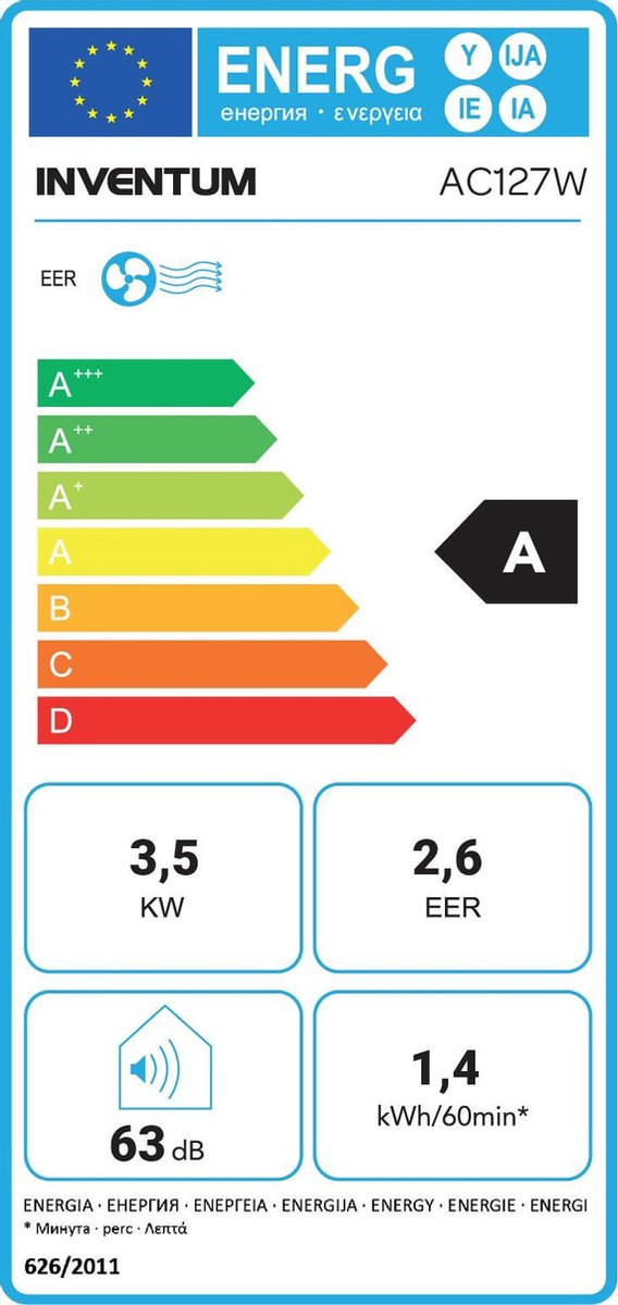 Afbeelding 2 van Inventum AC127WSET - Mobiele airconditioner - Airco - High