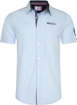 Mezaguz-Heren Overhemd-Corto-Fresh Sky-light Bleu-Korte Mouw-Maat S