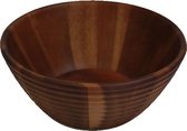 CMC Kitchen Wood Saladekom Met Ribbels - Ø 30 x H 12,5 cm - Bruin