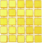 952x stuks mozaieken maken steentjes/tegels kleur geel met formaat 5 x 5 x 2 mm