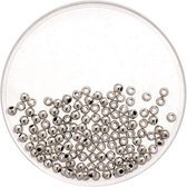 60x stuks metallic sieraden maken kralen in het zilver van 8 mm - Kunststof waskralen voor armbandje/kettingen