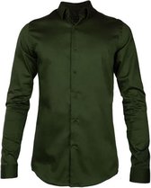 Rox - Heren overhemd Danny - Donkergroen - Slanke pasvorm - Maat 3XL