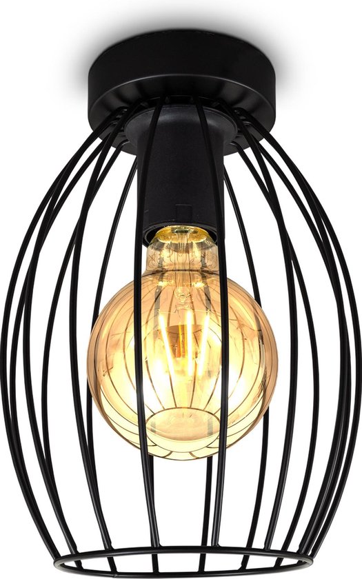 Lampe de table vintage en fil de métal noir-Moderne-En fer-Style