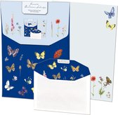 Bekking & Blitz - Briefpapier met enveloppen - 10 vellen briefpapier - Inclusief enveloppen - Vlinders - Janneke Brinkman