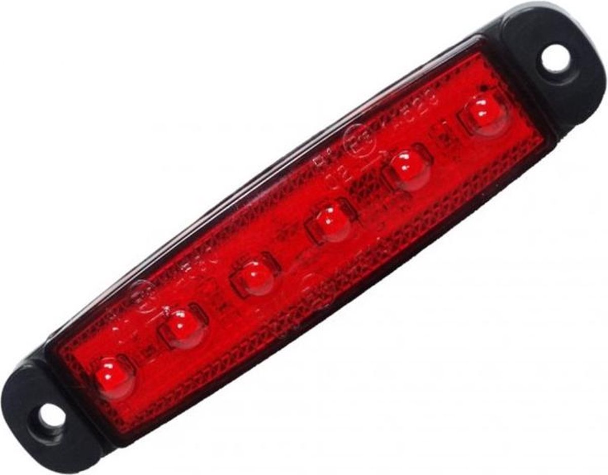 Markeerlicht LED - Rood opbouw - 6 leds - auto verlichting