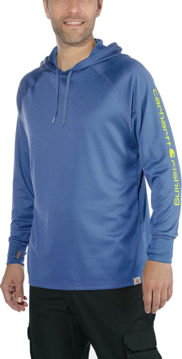 Carhartt Herren T-Shirt Fishing Hooded T-Shirt L/S Inf. Blue Heather-XL