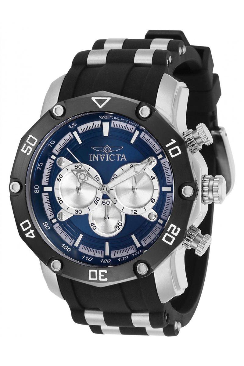 Invicta Pro Diver 30078 Heren Horloge - Waterdicht - Analoog - Quartz Uurwerk - Roestvrij Staal met blauwe Wijzerplaat - 50mm
