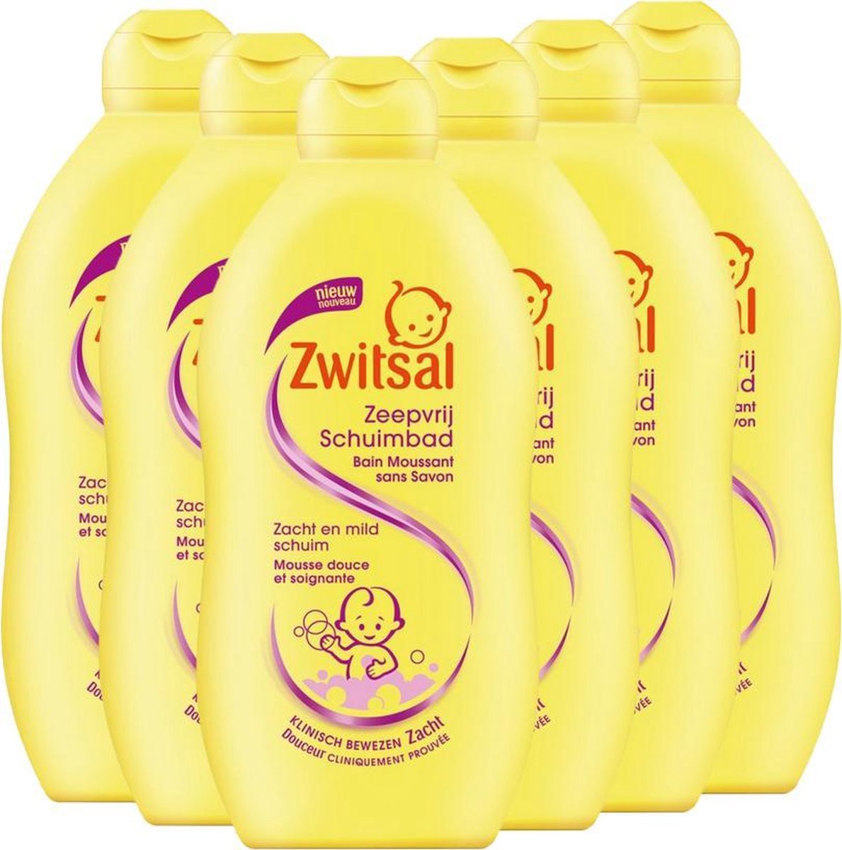 Goedkoopste Zwitsal Baby - Schuimbad - 6 x 700ml - 6-Pack Voordeelverpakking