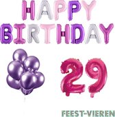 29 jaar Verjaardag Versiering Ballon Pakket Pastel & Roze