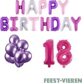 18 jaar Verjaardag Versiering Ballon Pakket Pastel & Roze