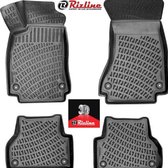 Rizline 3D rubberen matten automatten vloermatten compatibel met AUDI A4 B9 2015-Heden Premium 3D originele pasvorm-rubberen zwart