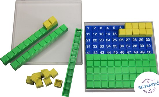 Thumbnail van een extra afbeelding van het spel RE-Plastic® Honderdveld Rekenbord 10 x 10cm