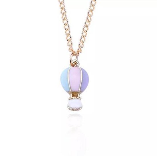 Ketting Meisje- Luchtballon- Multi- Goud- Kind-LiLaLove