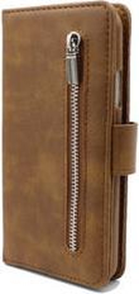 Apple iPhone 11 PRO MAX Bruin / Wallet / Book Case / Boekhoesje/ Telefoonhoesje met rits en silicone binnenkant