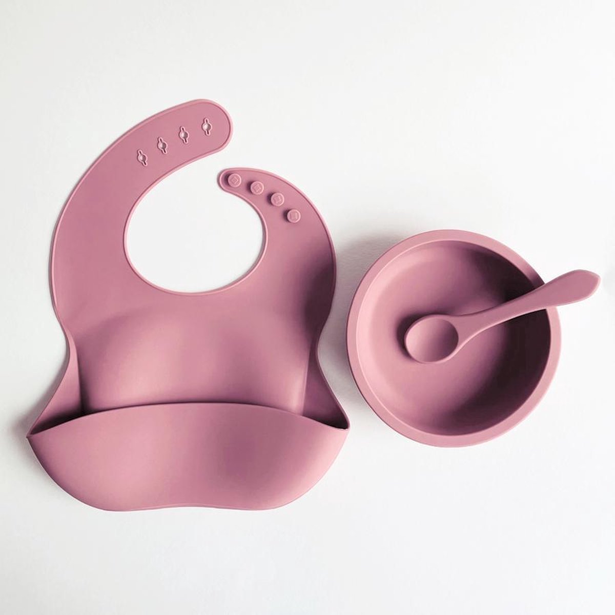 Oricosan baby - kinderservies - bordje - lepel - slab - zuignap - antislip - bpa vrij - roze
