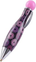 Diamond Painting Pen zwart met bloemen - Voor vierkante en ronde steentjes