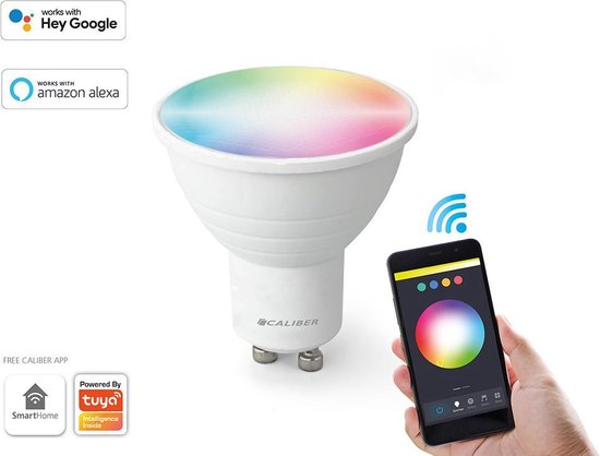 Slimme Verlichting GU10 - Smart LED - Slimme Lamp - 5 Watt - RGB+CCT - Aanpasbare Kleur - Dimbaar (HBT-GU10)