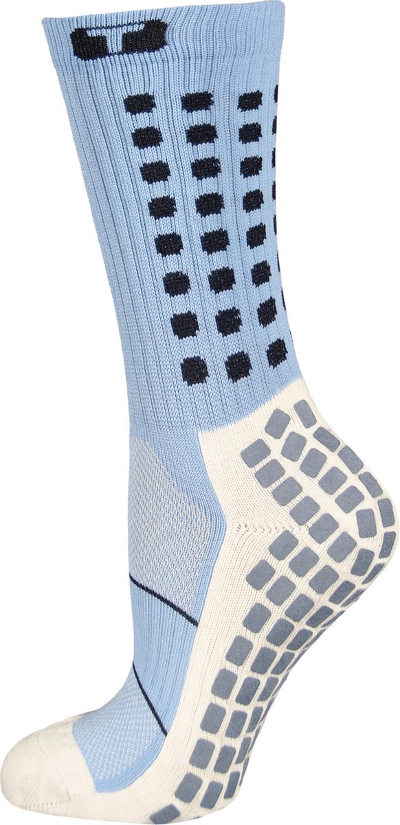 TRUsox® 2.0 Mid Calf Thin trainingssokken in lichtblauw, maat 42-46, met grip en blaarpreventie.
