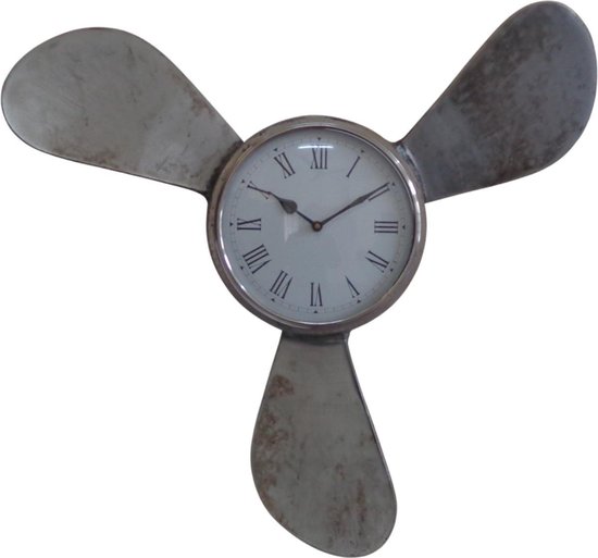 Horloge à hélice 60cm vintage nickel