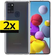 Samsung A21s Hoesje Siliconen - Samsung Galaxy A21s Case - Samsung A21s Hoes - Transparant - 2 stuks