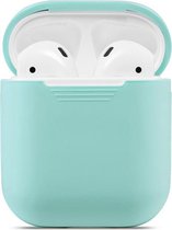 Apple AirPods 1/2 Hoesje in het Mint Groen - Siliconen - Case - Cover - Soft case - Blauw