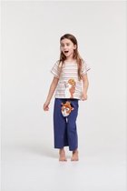 Woody pyjama meisjes/dames - multicolor gestreept - cavia - 211-1-BSK-S/924 - maat 152