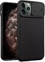 iphone 12 pro ,telefoonhoesje, siliconen, shock proof, back cover, met camera beschermer, mat zwart