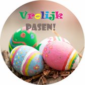 Wensetiket - Sluitzegel - Vrolijk Pasen etiketten #2 - Pasen stickers - 40 mm - 40 st