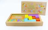 Doodadeals® | Houten Wisdom Puzzel | 21 stukken | Inclusief block buddies puzzel kaarten
