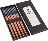 Chopsticks - Hout - Blauw - 5 paar - 22,5 cm - Japanse stijl - Sushi Giftset