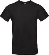 DUO PACK 2x B&C EXACT 190 UNISEX T-shirt| Onbedrukt | Zwart | Maat XXL | Blanco