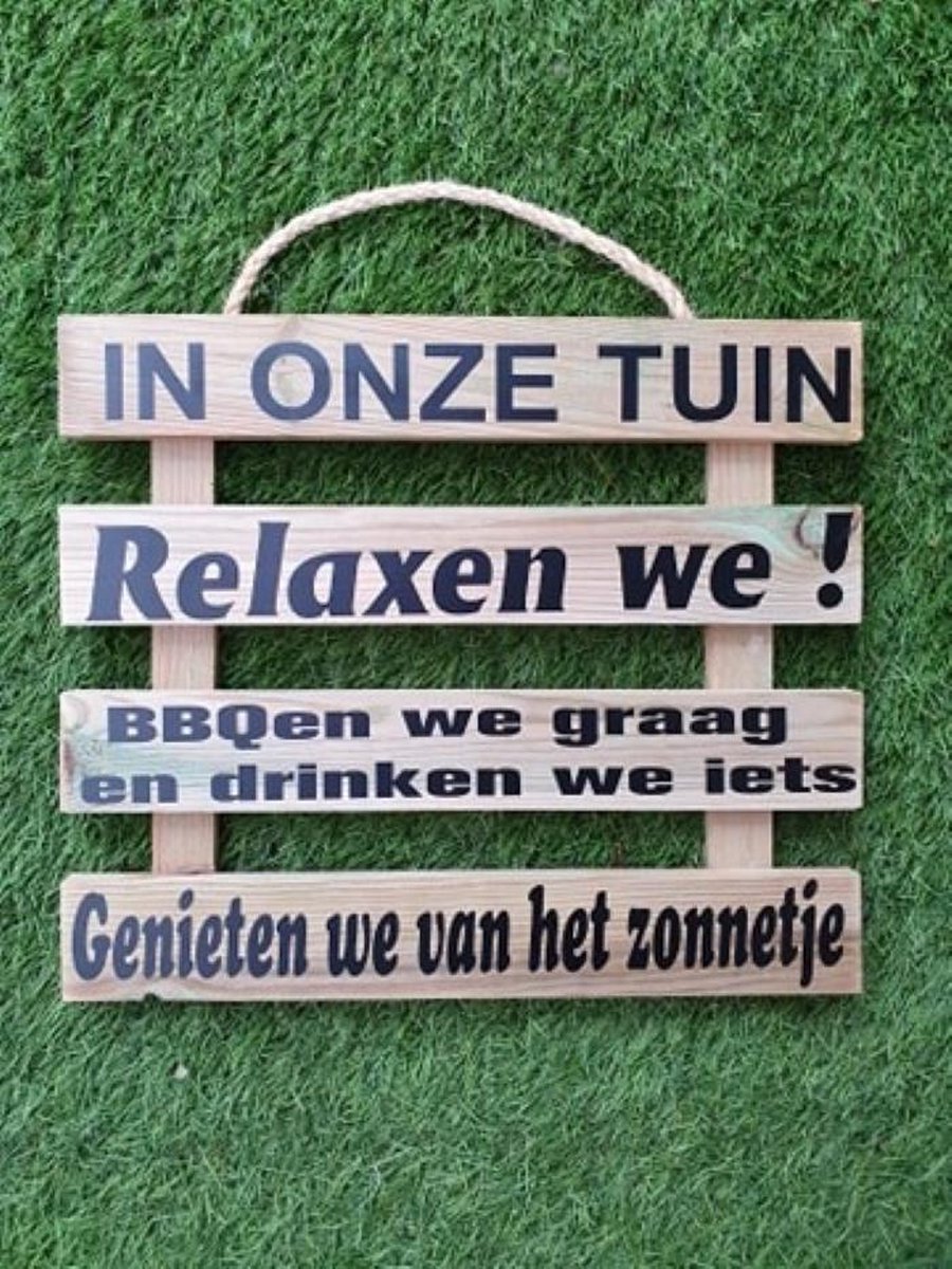 Houten tuinbord Tekst bord Wandbord Tuindecoratie Tuin Buiten