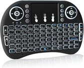 Mini clavier sans fil | Mini clavier sans fil pour TV Box, Smart TV, console de jeux| Rétroéclairage LED | Plug & Play USB | Noir