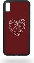 Geometric burgundy heart Telefoonhoesje - Apple iPhone Xs Max