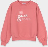 Tiffosi sweater meisjes roze met zilverkleurige print maat 152