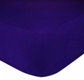 Premium hoeslaken-jersey-100% katoen -stretch-2Persoons-140x200+30cm Hoekhoogte - Donkerblauw