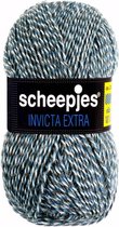 AANBIEDING: SCHEEPJES INVICTA EXTRA 1438 BLAUW GRIJS,  PAK MET 10 BOLLEN a 50 GRAM. INCL. Gratis Digitale vinger haak en brei toerenteller