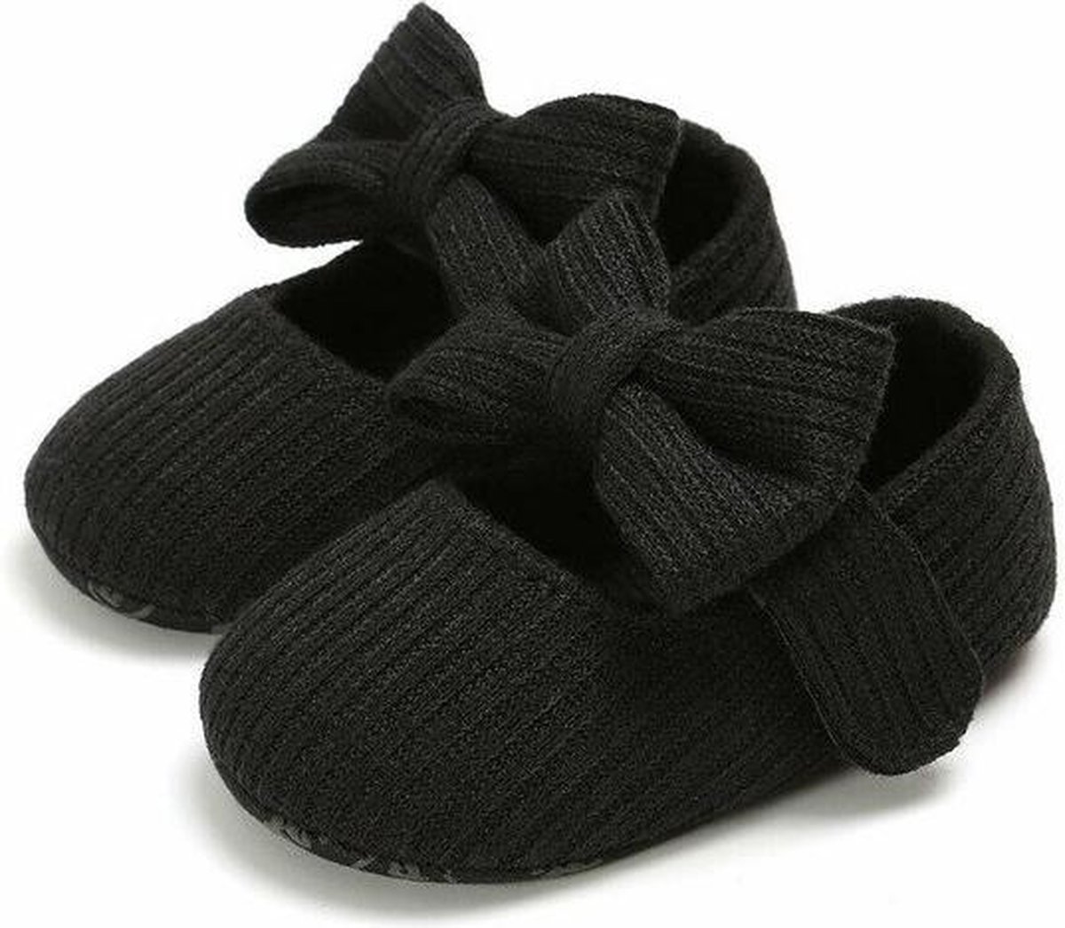 Babyschoenen - Baby schoentjes Meisje - Zomer - Sloffen - Zwart - Maat 18 - 0-3 maand - 0-6 maanden