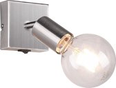 LED Wandspot - Trion Zuncka - E27 Fitting - Vierkant - Mat Nikkel – Aluminium